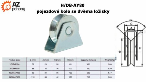 H/DB-AY80 - pojezdové kolo se dvěma ložisky